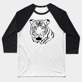 Tiger Line Art Hand Drawn Baseball T-Shirt
